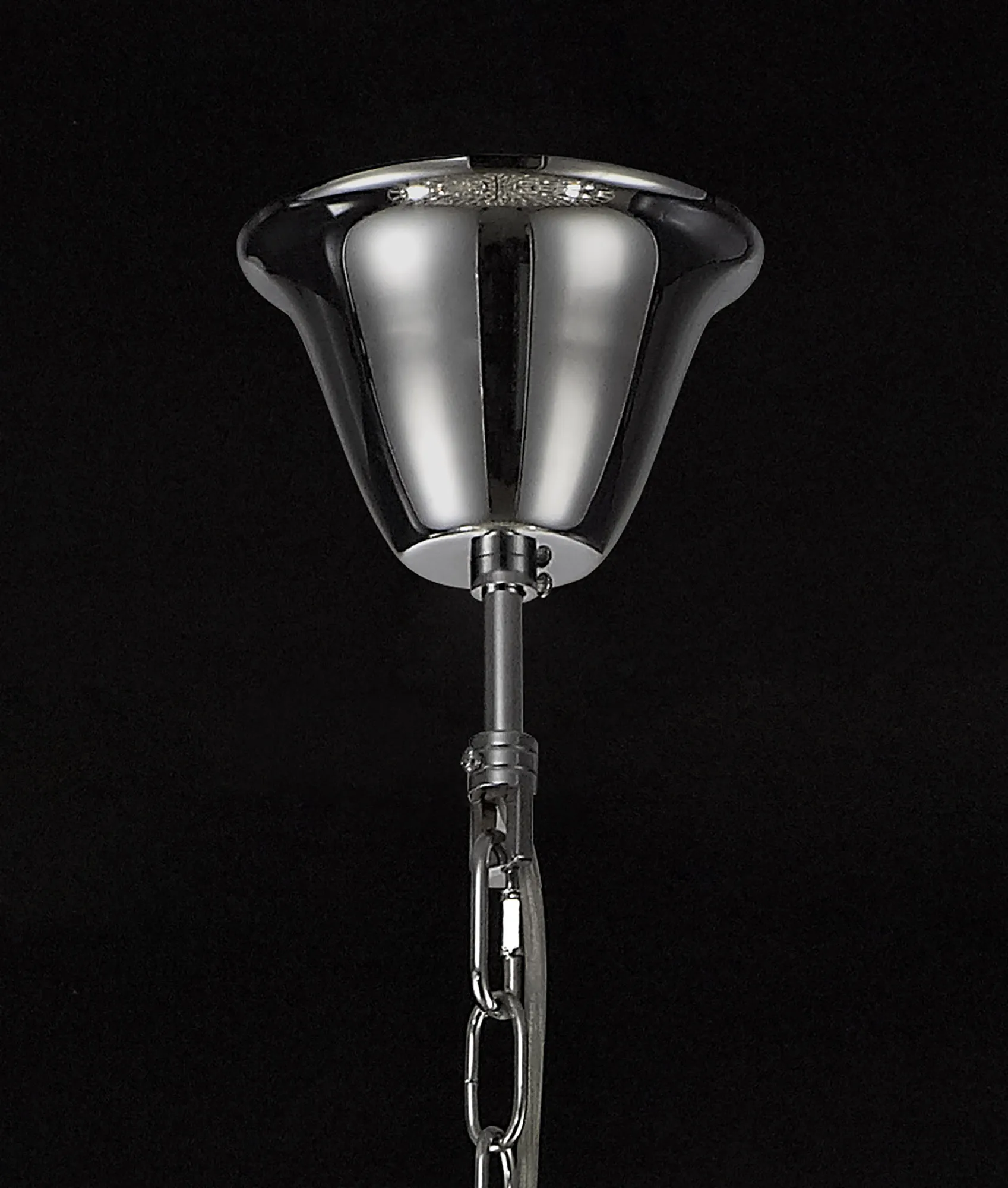 Inina Polished Chrome Crystal Ceiling Lights Diyas Statement Crystal Fittings